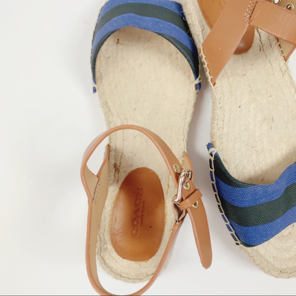 Coach Reena Espadrille Sandal Size 8.5 Blue Black - Picture 5 of 5